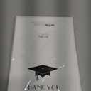 Graduation Cap with Colored Tassel Thank You Cards - 24 Cards & Envelopes (Blue)