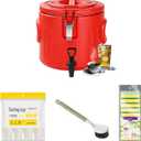 Insulated Beverage Dispenser, Ice and Hot Drink Dispenser with Stainless Steel, Hot Water Dispenser for Parties Camping, Portable Outdoors Water Cooler Used for Cocoa Chocolate Coffee (2.6Gallon)