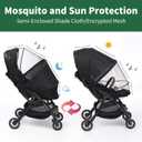 DUOMI 2-in-1 Stroller Sun Shade and Mosquito Net Cover - Universal Breathable Baby Cover With Two-Way Zipper for Extender