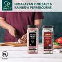 Soeos Himalayan Pink Salt and Rainbow Peppercorn Grinder Refills, 18oz Salt & 8oz Peppercorns, Kosher Seasoning Set for Cooking (13 Ounce (Pack of 2))