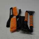 AstroAI 2 Pack 27" Snow Brush and Ice Scrapers for Car Windshield, Detachable Snow Scrapers with Ergonomic Foam Grip for Cars, Trucks, SUVs (Heavy Duty ABS, PVC Brush, Orange)