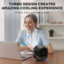 MORECORE Desk Fans for Bedroom, Strong Airflow Turbo Quiet Small USB Fan, Birthday Gift for Women Men, 360 Rotate Battery Operated Portable Fan with LED Display for Home Office Desktop-Black