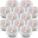Volens Round Silver Votive Candle Holders, Mercury Glass Tealight Candle Holder Set of 12