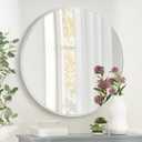 White Round Mirror 30 Inch, Circle Wall Mirrors for Bathroom, Bedroom Living Room or Entryway
