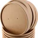 96mm Vented Lids for Kraft Paper Soup Containers [25 PACK] - Fits 8oz, 12oz, 16oz EcoQuality Ice Cream Containers, Frozen Yogurt Cups, Restaurant, Microwavable, Take out, Food Storage, Recyclable