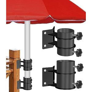 Stainless Steel Outdoor Umbrella Base Patio Umbrella Holders Patio Corner Mount Umbrella Stand Umbrella Clamp Mount Bracket for Deck Railing Outdoor Deck Umbrella Mount Adjustable Deck Umbrella Mount