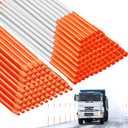500 Pcs 48 Inch Driveway Marker Driveway Reflectors 1/4 Inch Dia Plow Stakes Reflective Driveway Markers Poles Fiberglass Snow Stakes with Reflective Tape for Easy Visibility