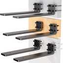 HOZE Sturdy Heavy Duty Shelf Bracket 8-Inch Set of 6, Perfect for Floating Shelves, Made from 1/5" Thick Metal in Matte Black Finish