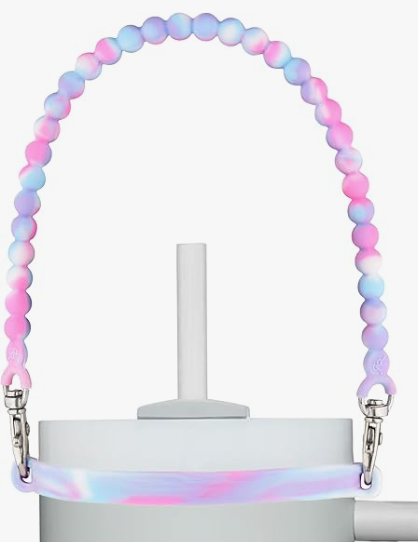 2 pcs Silicone Handles For Water Bottle, (Pink Spree and Black Rainbow)