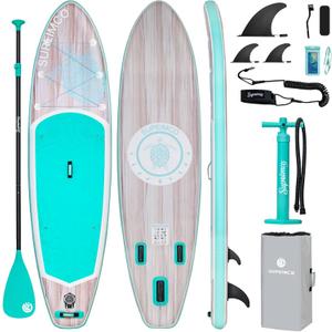 Inflatable Stand Up Paddle Board - Upgraded Glue-Free Hot Melt Technology, Long Service Life, 10'6", Anti-Slip EVA Deck, Full SUP Accessories, Included for Adults Youth All Skill Levels