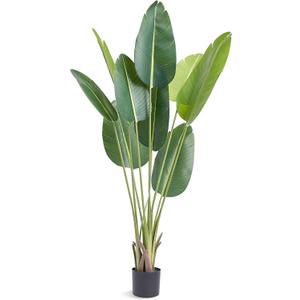 VEVOR Artificial Bird of Paradise Tree, 5 FT Tall Faux Plant, PE Material & Anti-Tip Tilt Protection Low-Maintenance Plant, Lifelike Green Fake Tree for Home Office Warehouse Decor Indoor Outdoor