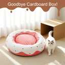 Cute Cat Beds Kitten Beds, Soft Small Dog Beds, Washable Pet Beds for Puppy and Kitty, Funny Donuts Shape, 24 Inch (Medium, Pink)