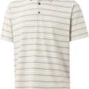 M MAELREG Golf Shirts for Men Short Sleeve Dry Fit Striped Performance Lightweight Moisture Wicking Collared Casual Golf Polo (L)