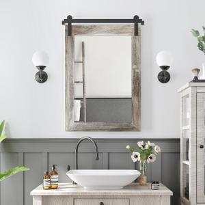 COGOOD Farmhouse Bathroom Mirrors for Over Sink - 30 x 22 Yellow White