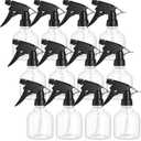 Bekith 12 Pack 8 Oz Empty Plastic Spray Bottle with Black Trigger Sprayers - Adjustable Head Sprayer from Fine to Stream - Refillable Sprayer for Water, Kitchen, Bath, Beauty, Hair, and Cleaning