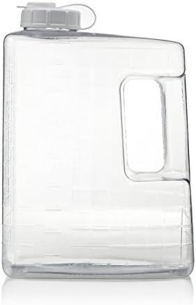 Arrow Home Products 1 Gallon Jug for Cold Drinks - Clear View Plastic Refrigerator Bottle w/Cap, Easy-Pour Spout & Graduated Markings - Made in USA, BPA Free - Ideal for Water, Iced Tea, Juice, Milk