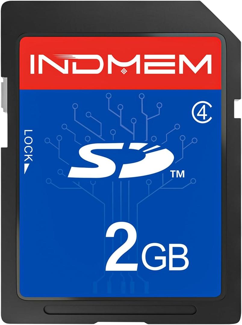 INDMEM SD Card 2GB Class 4 Flash Memory Card 2G SLC Stanard Secure Digital Cards (1PC)