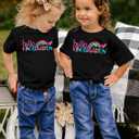 Hello Kindergarten Shirts for Kids First Day of School T Shirt Cute Back to School Short Sleeve Tee Tops (Black 1)