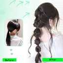 Long Braid Ponytail Extension with Hair Tie Straight Sleek Wrap Around Hair Extensions Braid PonyTail Fluffy Natural Soft Synthetic Hairpieces for Women Daily Wear, 18 inch (Cold brown)
