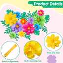 Geyee Large Colorful Tissue Paper Flowers 20" 10" Giant Mexican Fiesta Paper Pom Poms and Leaves, Crepe Flowers Craft for Wall Backdrop Birthday Party Wedding Decor(Cute Color)