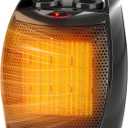 Garvee Portable Electric Space Heater - Thermostat 1500W/750W, 2-in-1 Fast Heating Ceramic Desk Heater & Fan, Safe Quiet <45 dB for Office, Room, Tip-Over Overheat Protection, Heater with Fan, Balck