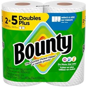 Bounty Paper Towels Select-A-Size, White, 8 Double Plus Rolls = 5 Regular Rolls