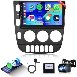 2+64G Android Car Radio Car Stereo for Mercedes Benz W163 ML320 ML350 ML400 ML500 1997-2005 with Wireless Carplay Android Auto, 9 Touch Screen with WiFi GPS Bluetooth FM RDS EQ Backup Camera