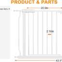 HOOEN Wide Baby Gates for Doorway Stairs Indoor Child Gate for Kid or Pet Dogs Walk Through Pressure Mounted Baby Gate 43.5-48 Inch Wide