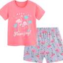 Toddler Girls Summer Outfit Cotton Flutter Sleeve Tank Top and Shorts Cute Clothing Set Size 2T 3 7Y