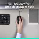 Logitech MK120 Wired Keyboard and Mouse Combo for Windows, Optical Wired Mouse, Full-Size Keyboard, USB Plug-and-Play, Compatible with PC, Laptop - Black