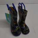 Toddler Boys' Racing-Themed Rain Boots – Waterproof Rubber with Blue Handles,Size 5