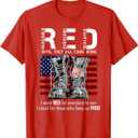On Friday We Wear Red Military R.E.D Friday Military Remember Everyone Deployed Unisex-Adults US Flag T-Shirt Black Small Classic Fit Short Sleeve, S