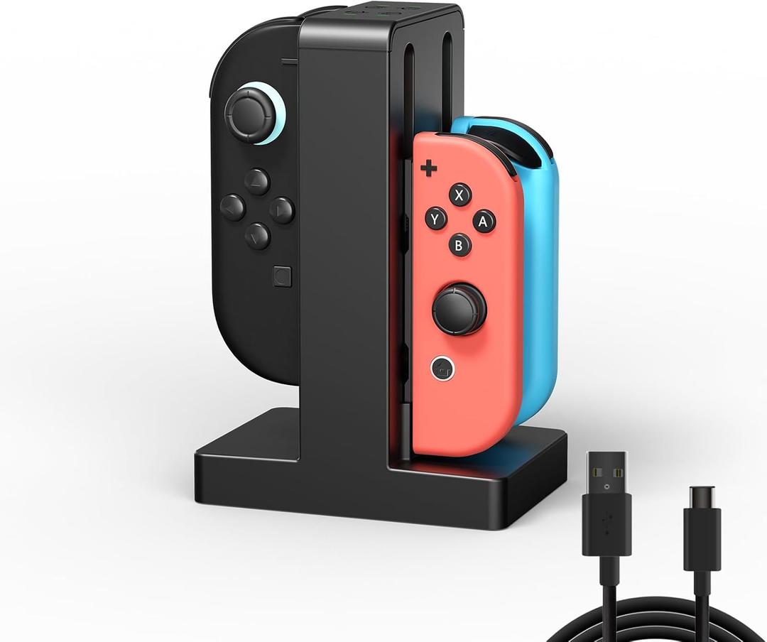 Charging Dock Compatible with Nintendo Switch & OLED Model Joycons.Joycon Charging Dock for 4 Switch Controllers,Charger Stand Station with Charging Cable