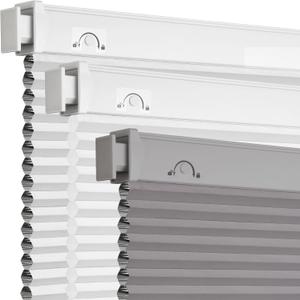 Grandekor No Tools No Drill Cordless Cellular Shades,35" W x 64" H,Blackout Honeycomb Blinds for Indoor Windows,UV Protection Privacy No Drill Blinds for Home,Door,Gray