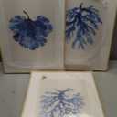 Framed Coastal Coral Wall Art for Living Room, Large Navy Blue Watercolor Coral Artwork for Walls, 3 Piece Minimalist Ocean Beach Marine Plants Pictures Prints for Bedroom Hallway Wall Decor, 16x24 In