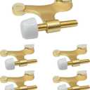 5 Pack Hinge Pin Door Stopper Satin Brass Matte Gold Adjustable Heavy Duty Door Stops with Rubber Bumper Tips, Easy No Drill Installation | HOWTOOL