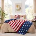 Snuggle Sac American Star Patriotic Throw Blanket for Couch Sofa Bed, July 4th Blanket Ultra Soft Cozy Throw Blanket, 250 Anniversary USA Military Veteran July 4th Gift, 50x60 inches