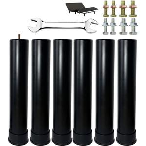 Benbuoo 13 Inch Metal Adjustable Bed Base Frame Leg Replacement Heavy Duty Extra Height Leg Compatible with 93% of Frameworks Such as M8 M10 M12 Thread (Set of 6), Black
