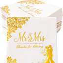 200 Pcs Gold Mr and Mrs Wedding Napkins for Reception, Cocktail, Engagement, Bridal Shower Party Decorations - Disposable