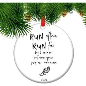 2025 Cross Country Keepsake  'Run Often Run Far' Inspirational Gift for Runners  Christmas Decor for Athletes (C20)