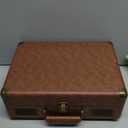 Vinyl Record Player 3-Speed Bluetooth Portable Suitcase Records Player with 2 Built-in Stereo Speakers, Belt-Driven Turntable for Vinyl Records, Support RCA Line Out, AUX Out (Brown)
