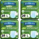 FitRight OptiFit Extra Adult Briefs, Incontinence Diapers with Tabs, Moderate Absorbency, Large, 44 to 56", 80 count