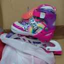 SULIFEEL Rainbow Unicorn Inline Skates for Girls Boys 4 Size Adjustable Light up Wheels Skates for Kids Beginner (Small - Little Kid)