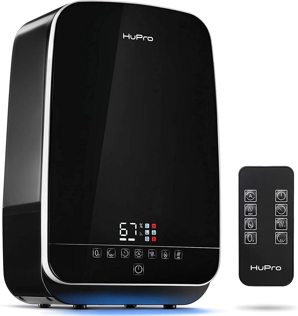 Hupro Humidifier for Large Room, Home, Humidifier for Bedroom - Large Capacity 5.5L - 2 in1 Warm & Cool Mist Ultrasonic Humidifiers (Black)