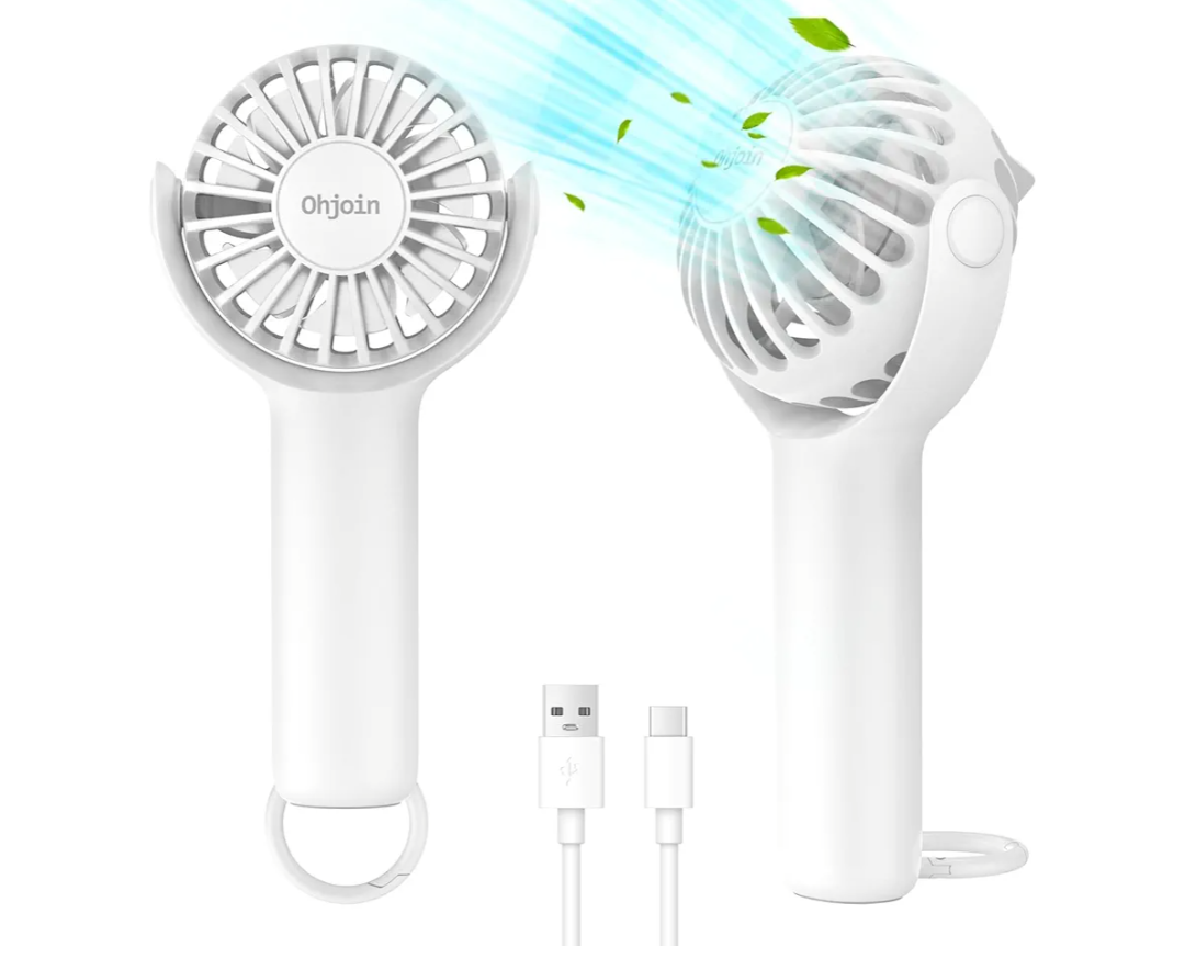 2 IN 1 Portable Mini Handheld Fan with Keychain Stand, Personal Powerful Cooling Fan, Small Battery Operated Table Fan, Quiet Hand Fan, USB Rechargeable, Birthday Gifts for Women Mom (White) 2 PACK 2 IN 1 Portable Mini Handheld Fan with Keychain Stand, Personal Powerful Cooling Fan, Small Battery Operated Table Fan, Quiet Hand Fan, USB Rechargeable, Birthday Gifts for Women Mom (White) 2 PACK