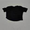 Womens Front Cross Wrap Crop Tops Deep V Neck Short Sleeve Fitted Going Out T Shirts (Small, Black)