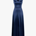 Haisora Women's Vintage 50s Retro Sleeveless Midi V Neck Cocktail Party Swing Dress Blue, Large