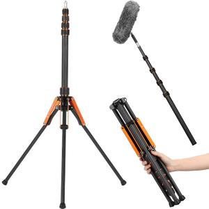 K&F CONCEPT Light Stand Carbon Fiber, Portable 200cm/78inch Studio Tripod | 200cm/78inch Studio Tripod for Softbox, Ring Light, Studio & Outdoor Shooting, TL12