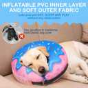 SCENEREAL Dog Cone Alternative After Surgery Donut Collar, Soft Pet Recovery Pillow Collar for Medium Large Dogs, Inflatable Adjustable Neck Collars to Prevent Licking, Donut M
