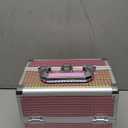 Joligrace Makeup Train Case Makeup Case Organizer Portable Cosmetic Box Storage with 2 Trays Mirror Locking Make Up Travel Case for Nail Kits Cosmetics Craft Traveling Makeup Box Mermaid Pink